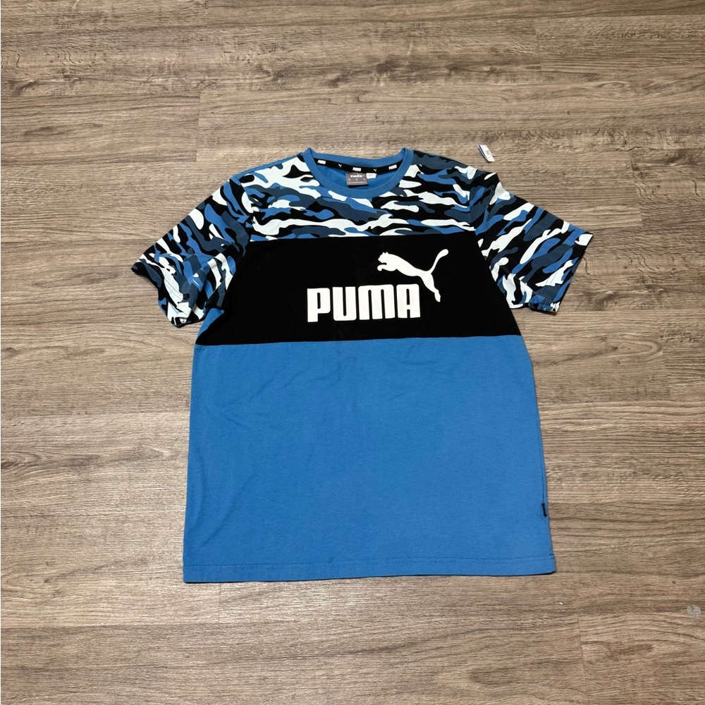 Puma Blue and Black Camo Tee